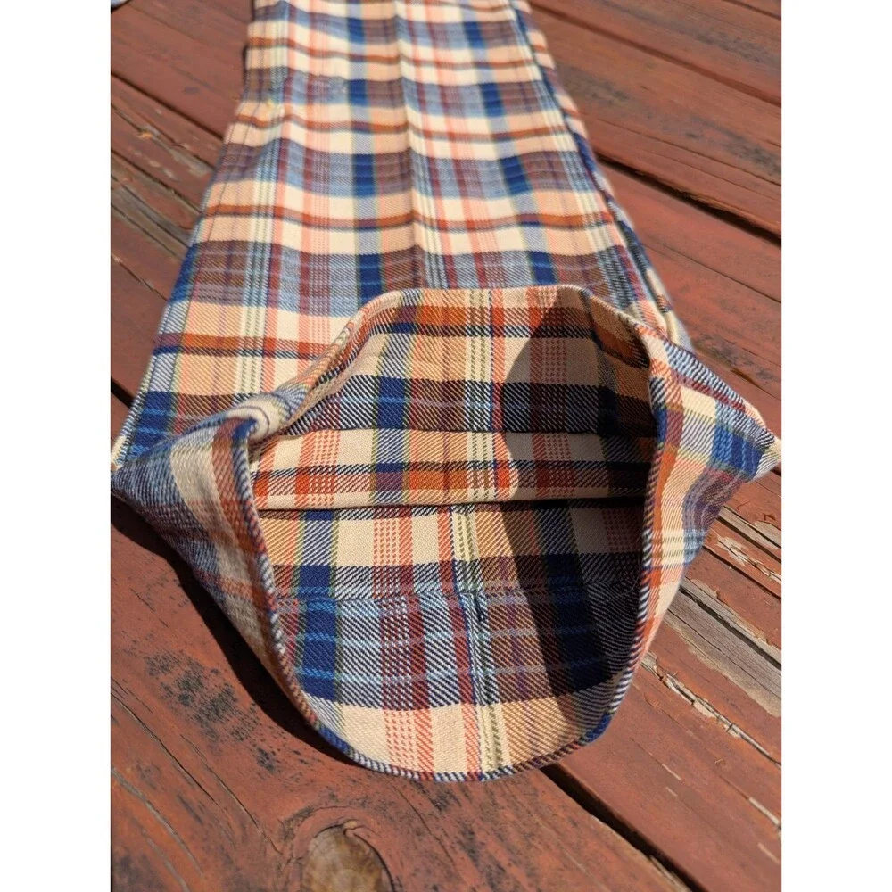 Vintage 70s Levis Plaid Flare Bell Bottoms Big Capital E 27